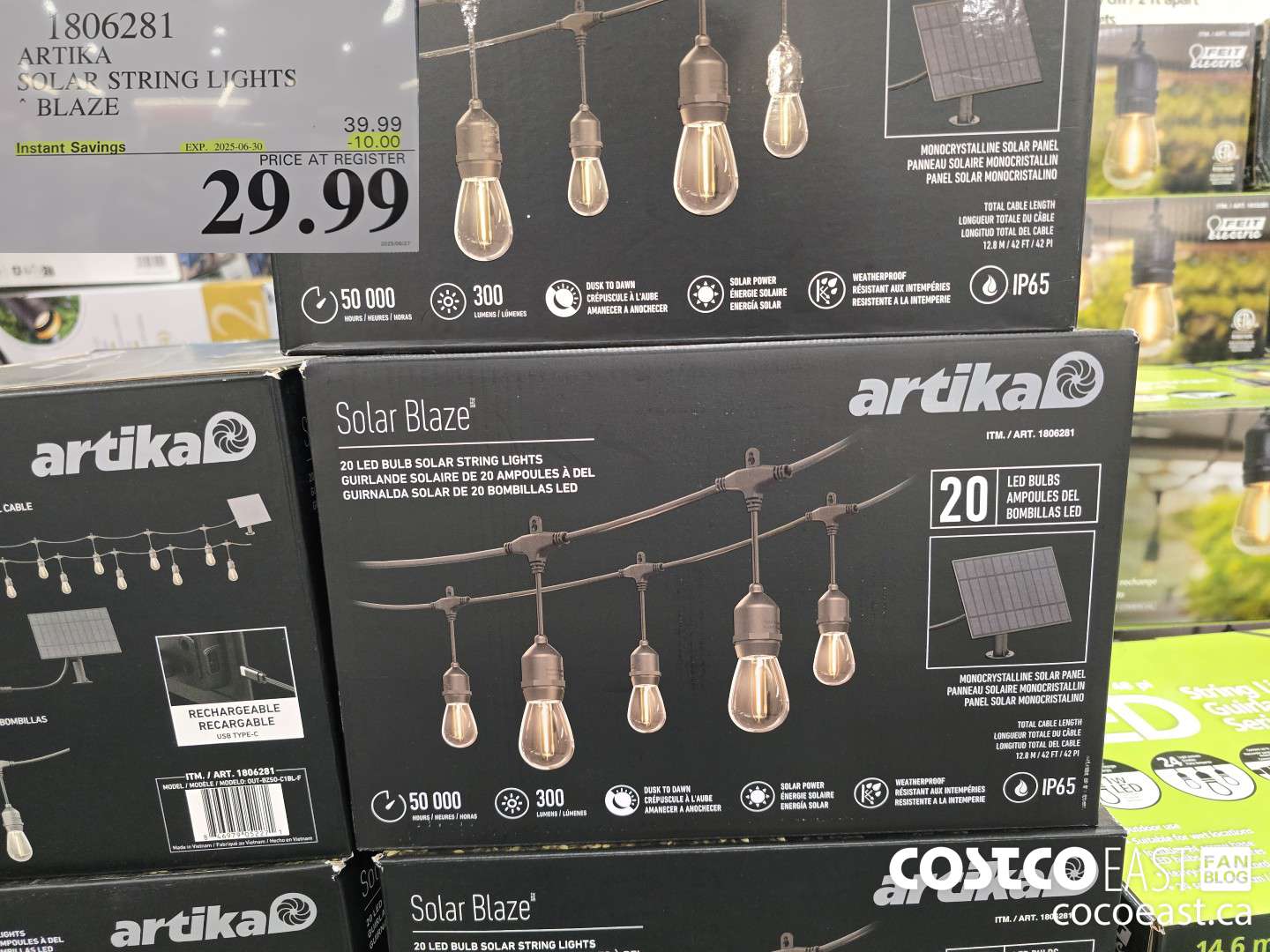 1806281 ARTIKA SOLAR STRING LIGHTS BLAZE ($10.00 INSTANT SAVINGS EXPIRES ON 2025-06-30) $29.99