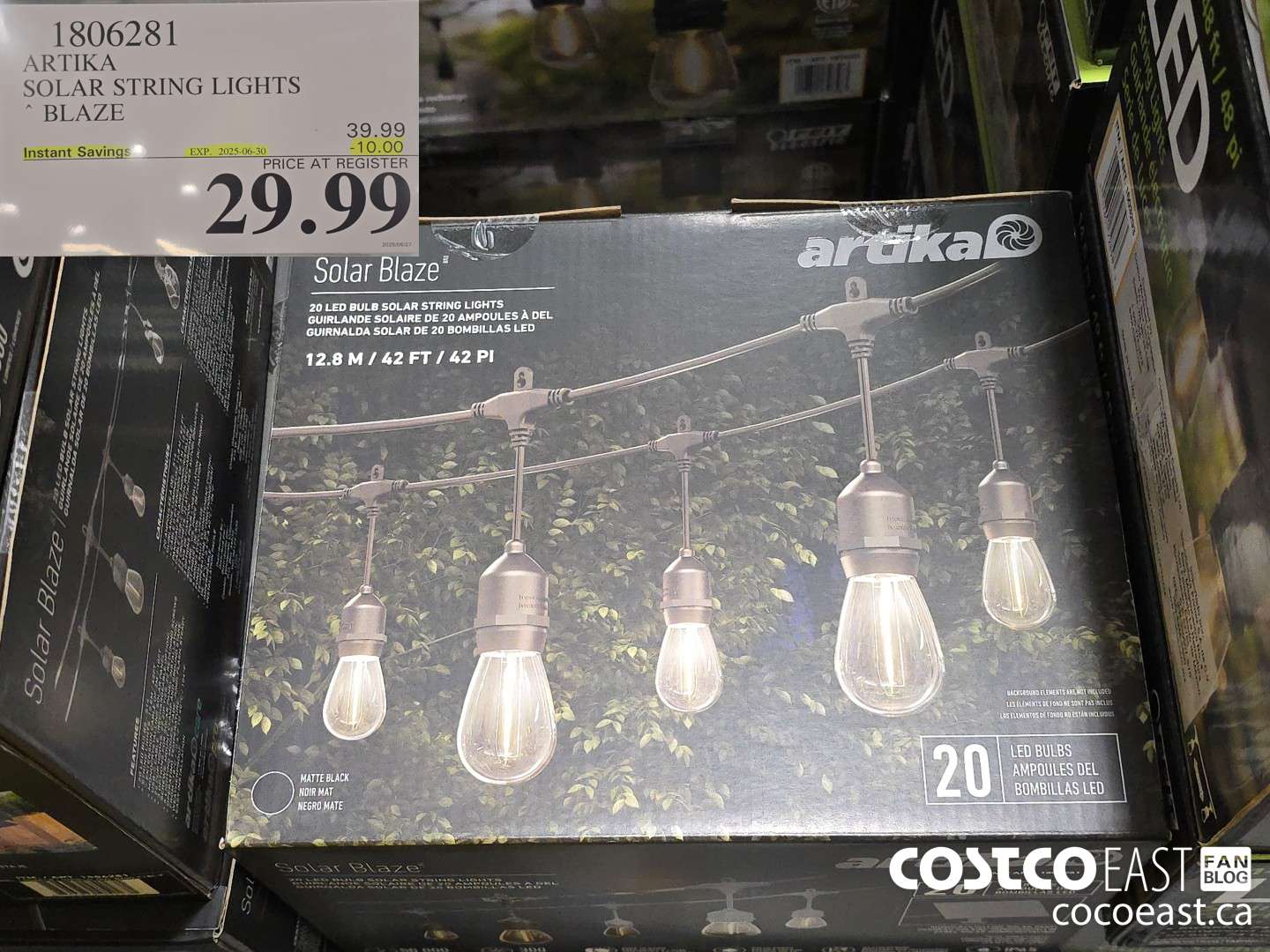 1806281 ARTIKA SOLAR STRING LIGHTS BLAZE ($10.00 INSTANT SAVINGS EXPIRES ON 2025-06-30) $29.99