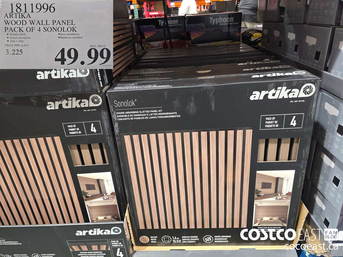 1811996 ARTIKA WOOD WALL PANEL PACK OF 4 SONOLOK $49.99