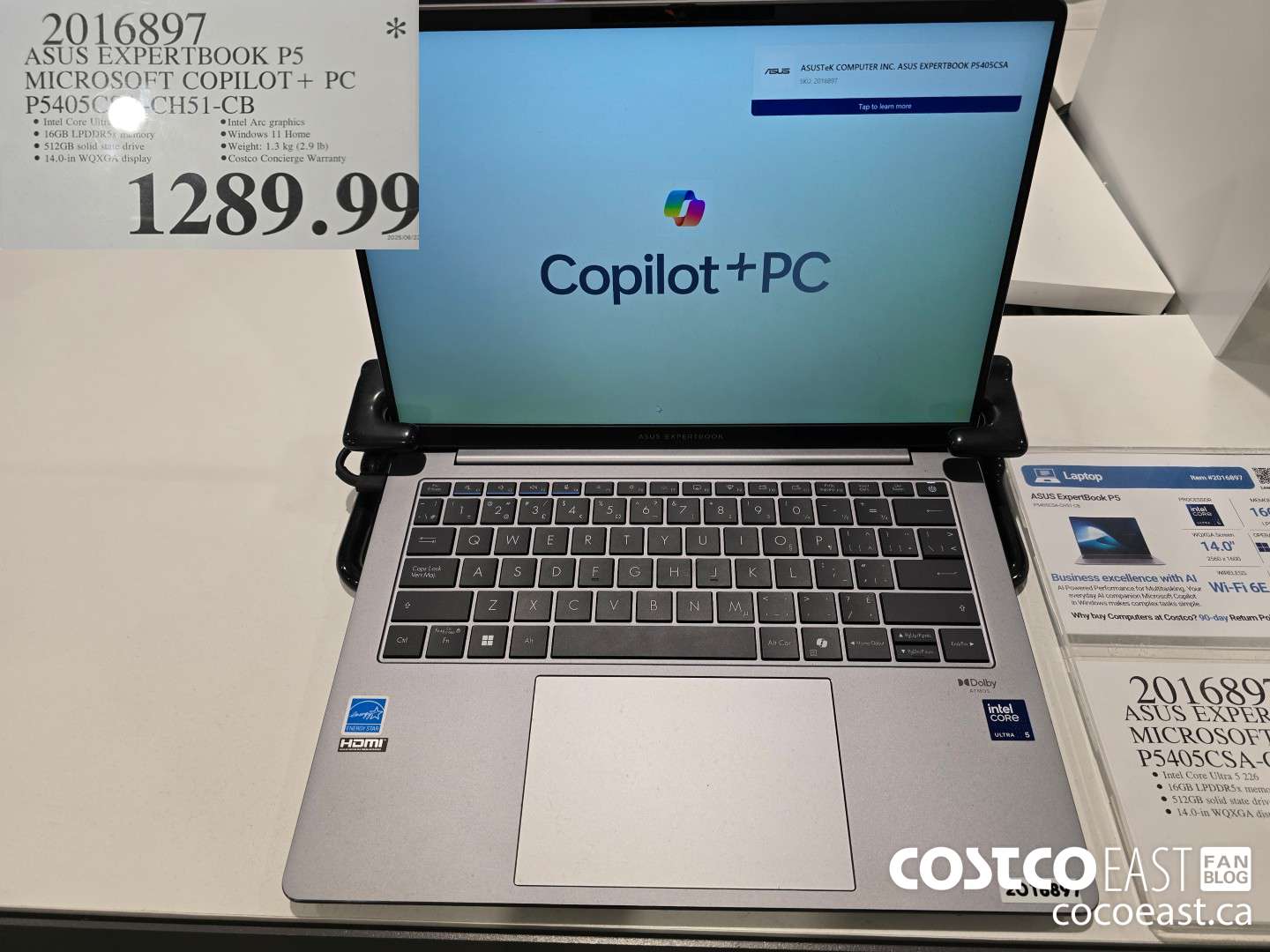 2016897 ASUS EXPERTBOOK P5 MICROSOFT COPILOT+ PC P5405CSA-CHS51-CB $1289.99