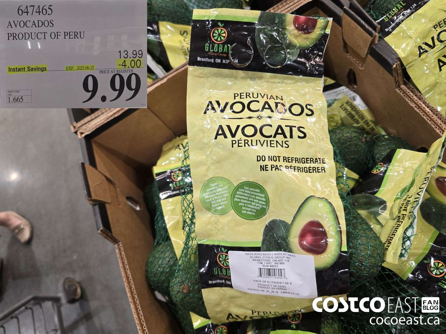 647465 AVOCADOS PRODUCT OF PERU ($4.00 INSTANT SAVINGS EXPIRES ON 2025-06-25) $9.99