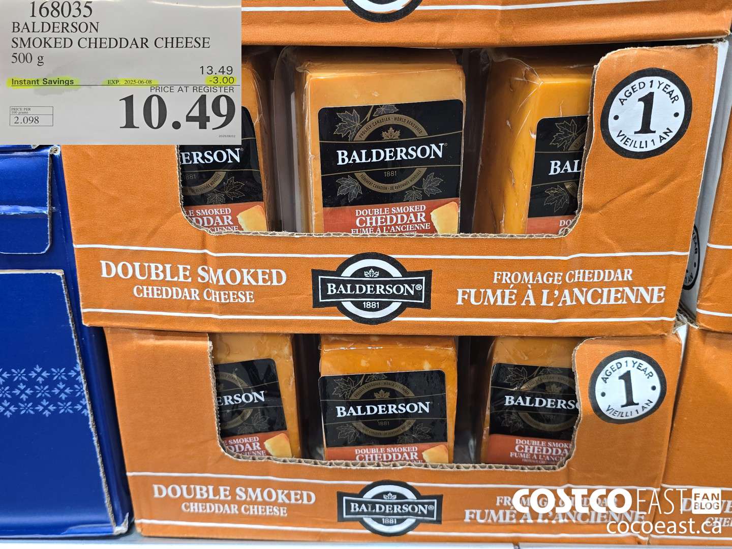 168035 BALDERSON SMOKED CHEDDAR CHEESE 500 G ($3.00 INSTANT SAVINGS EXPIRES ON 2025-06-08) $10.49