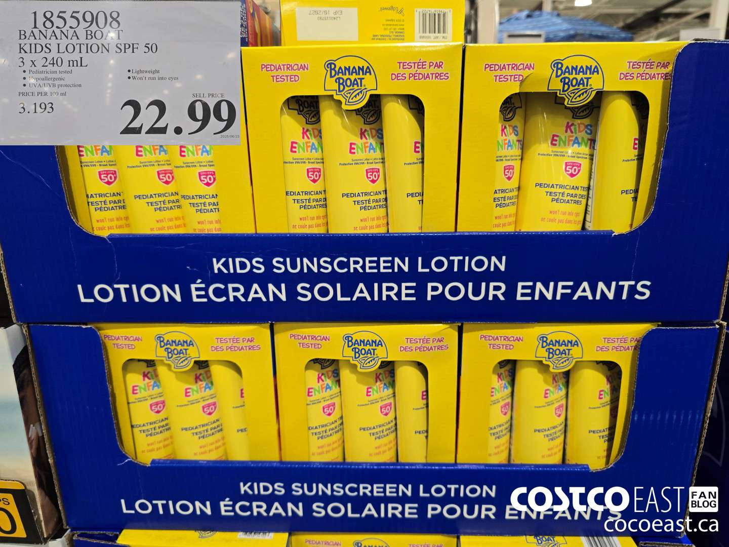1855908 BANANA BOAT KIDS LOTION SPF 50 3 x 240 mL $22.99