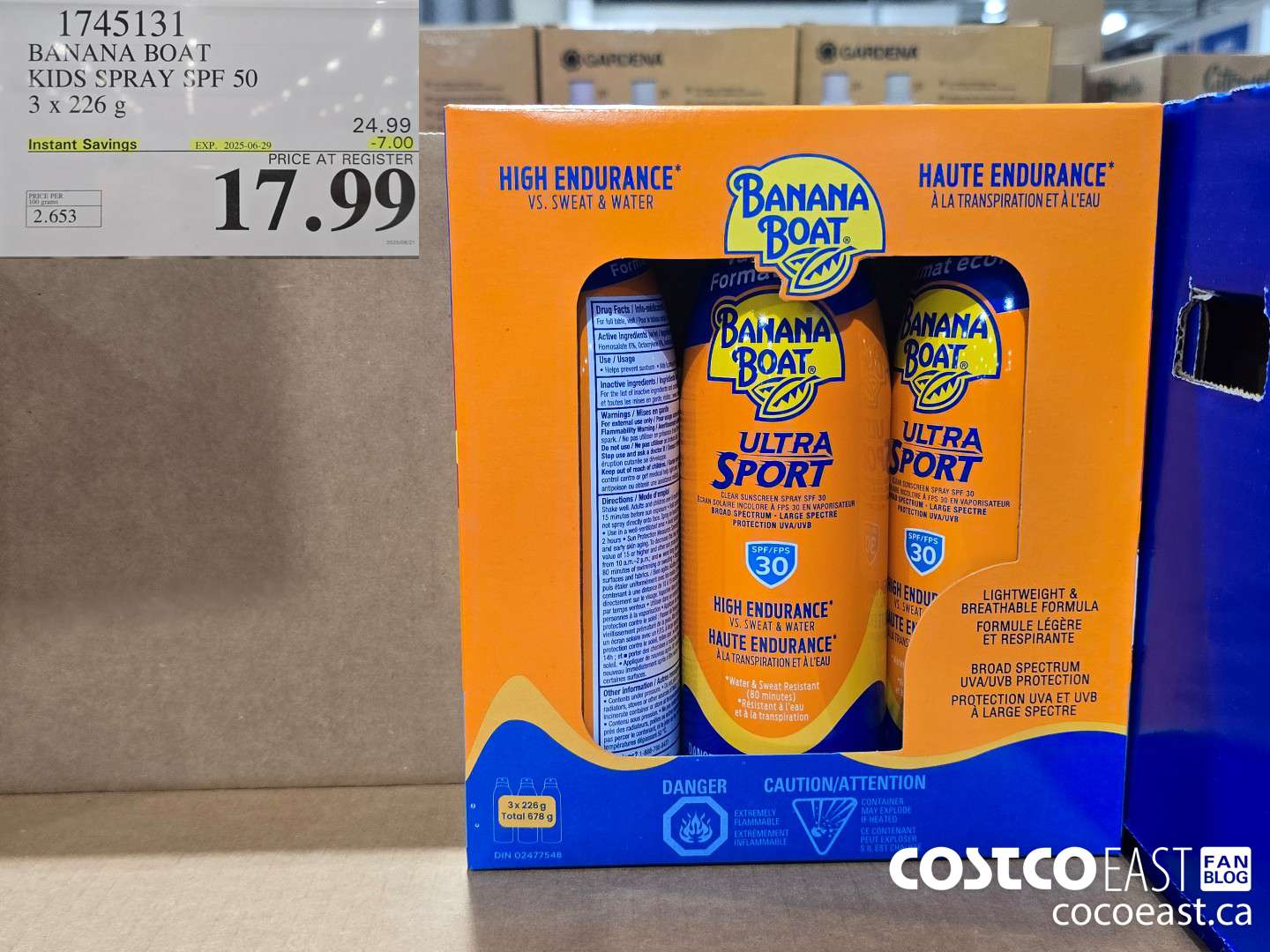 1745131 BANANA BOAT KIDS SPRAY SPF 50 3 X 226 G ($7.00 INSTANT SAVINGS EXPIRES ON 2025-06-29) $17.99