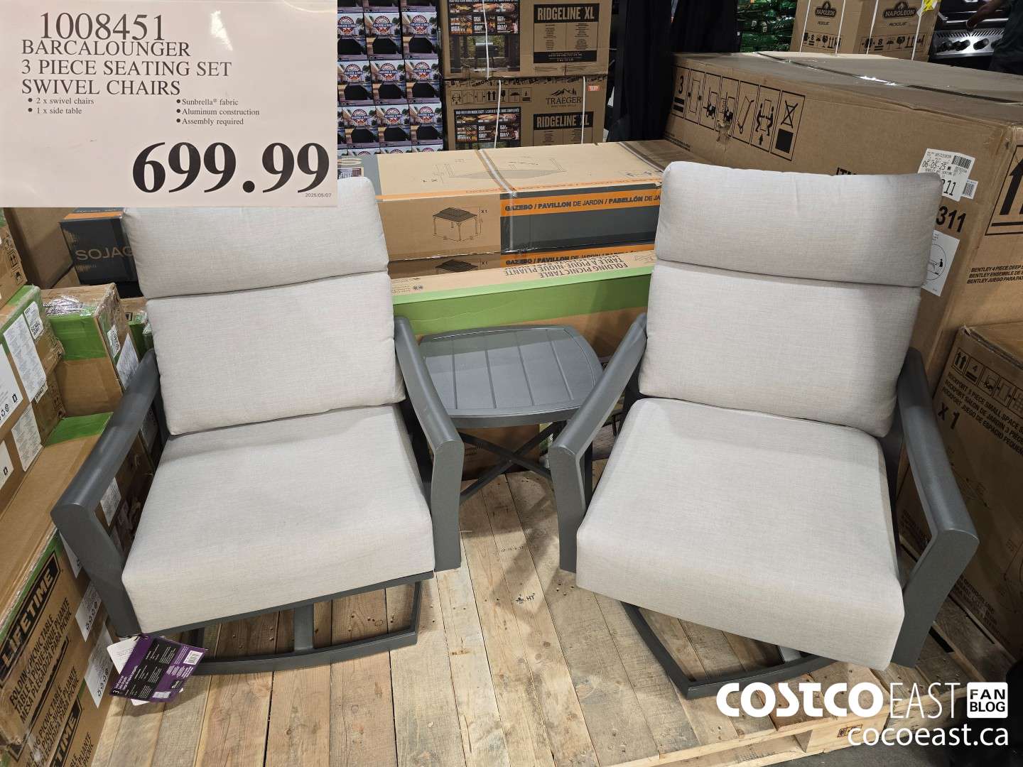 1008451 BARCALOUNGER 3 PIECE SEATING SET SWIVEL CHAIRS $699.99