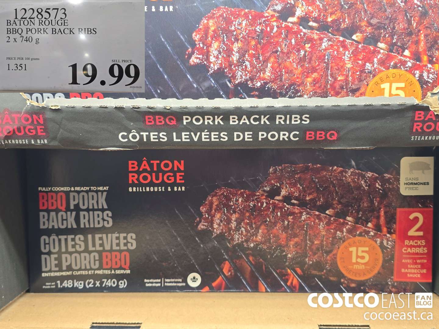 1228573 BATON ROUGE BBO PORK BACK RIBS 2 x 740 g  $19.99