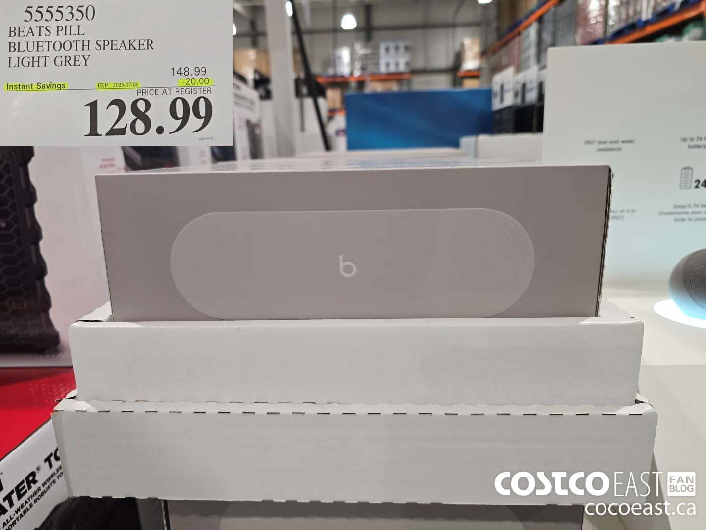 5555350 BEATS PILL BLUETOOTH SPEAKER LIGHT GREY ($20.00 INSTANT SAVINGS EXPIRES ON 2025-07-06) $128.99