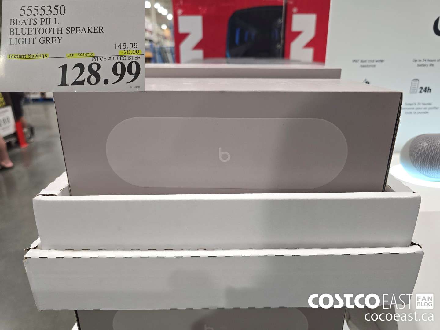 5555350 BEATS PILL BLUETOOTH SPEAKER LIGHT GREY ($20.00 INSTANT SAVINGS EXPIRES ON 2025-07-06) $128.99