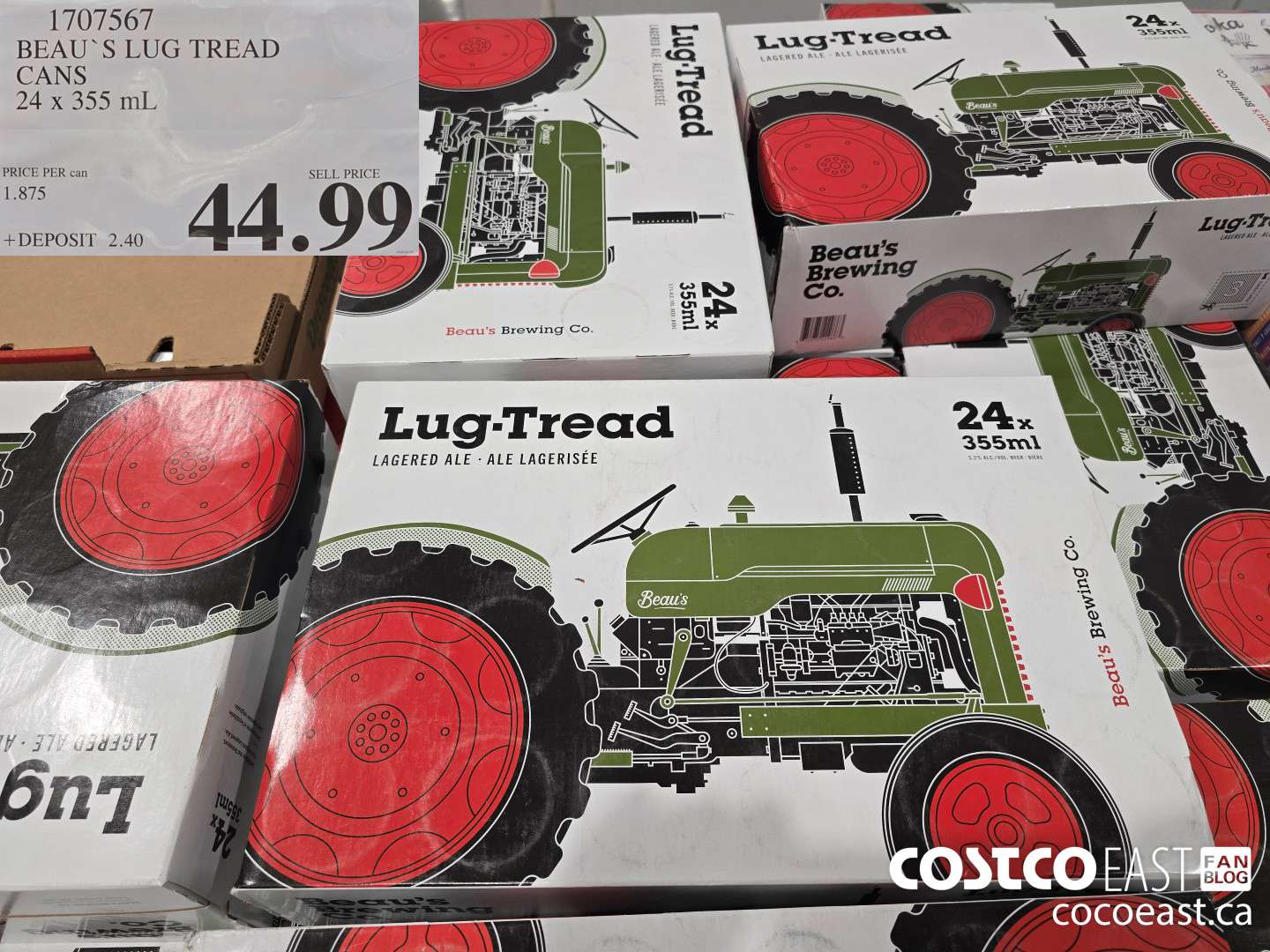1707567 BEAU'S LUG TREAD CANS 24 x 355 mL $44.99