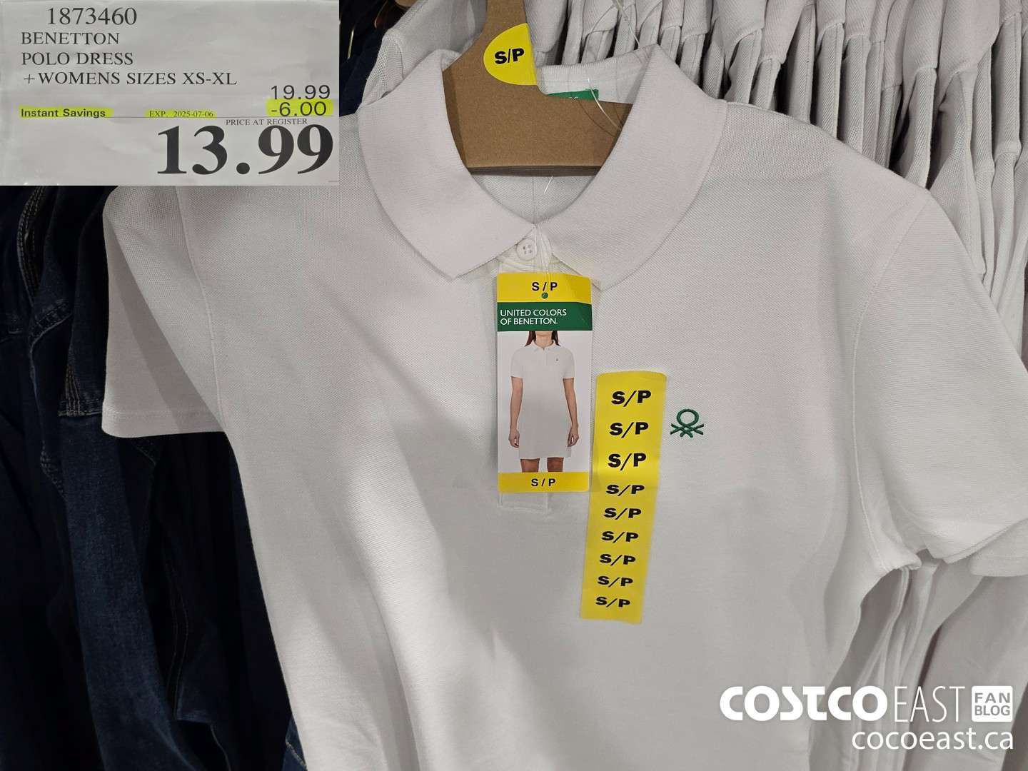 1873460 BENETTON POLO DRESS +WOMENS SIZES XS-XL ($6.00 INSTANT SAVINGS EXPIRES ON 2025-07-06) $13.99