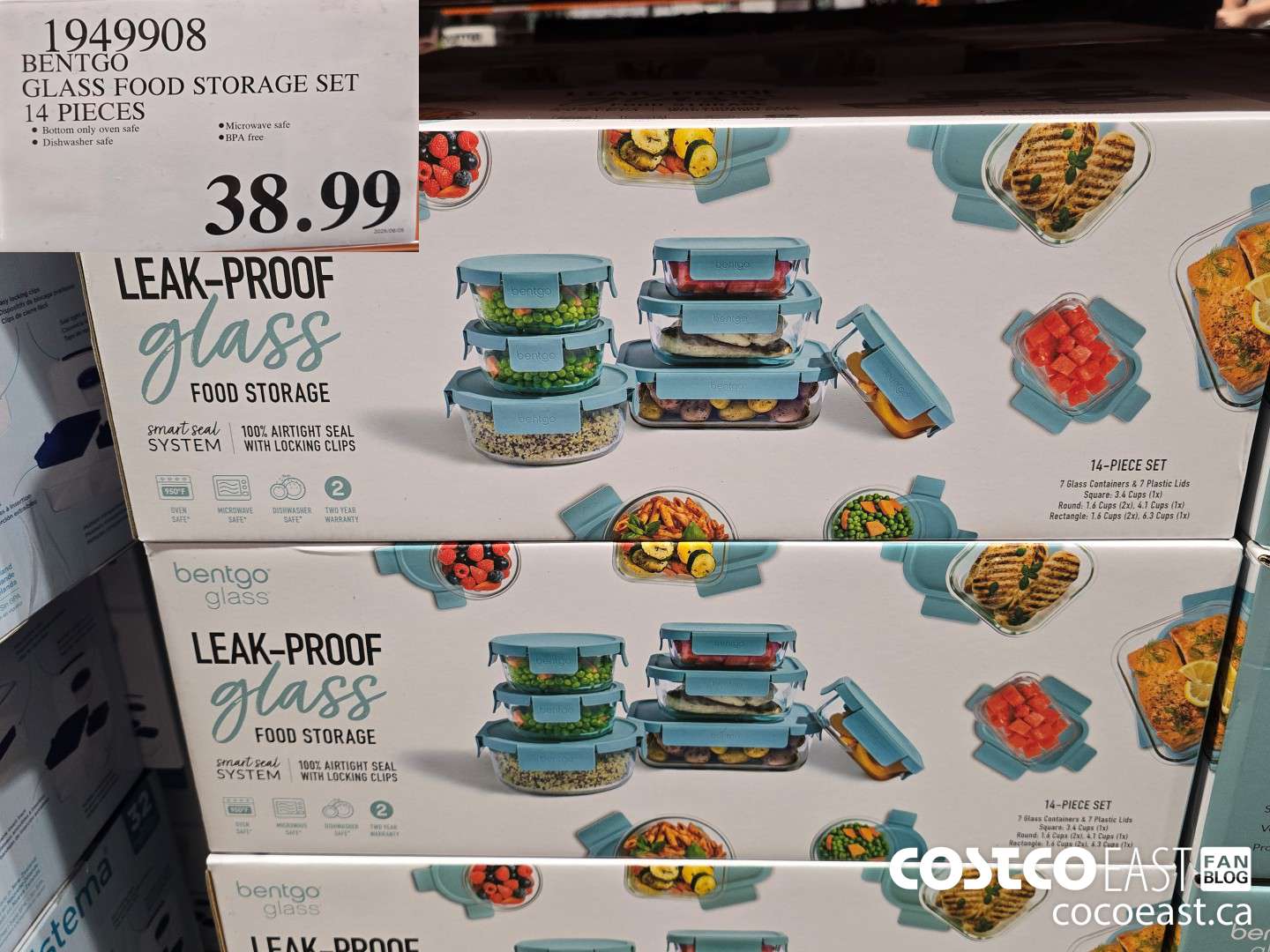 1949908 BENTGO GLASS FOOD STORAGE SET 14 PIECES $38.99