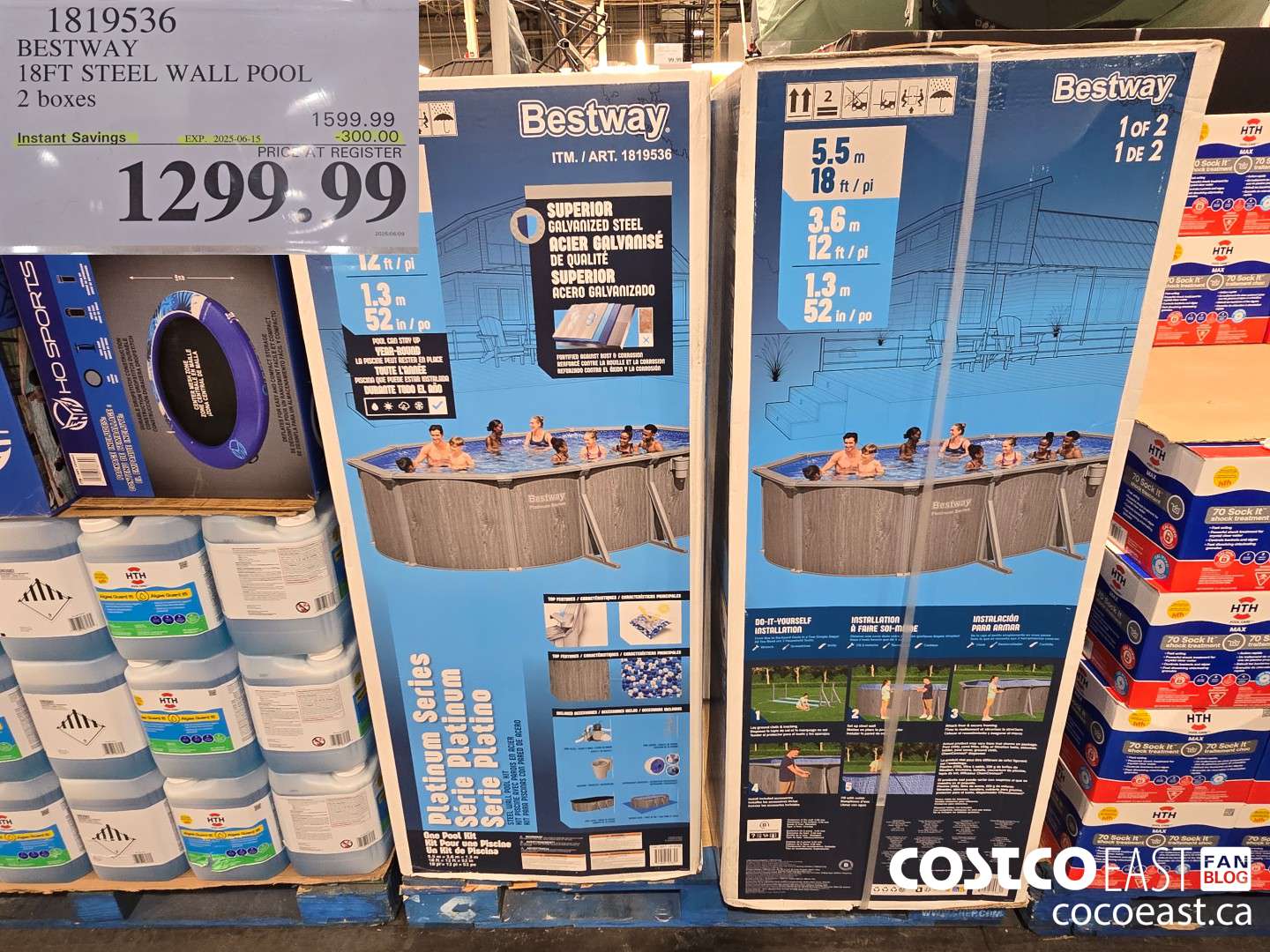 1819536 BESTWAY OVAL STEEL WALL POOL 18FT 2 BOXES ($300.00 INSTANT SAVINGS EXPIRES ON 2025-06-15) $1299.99
