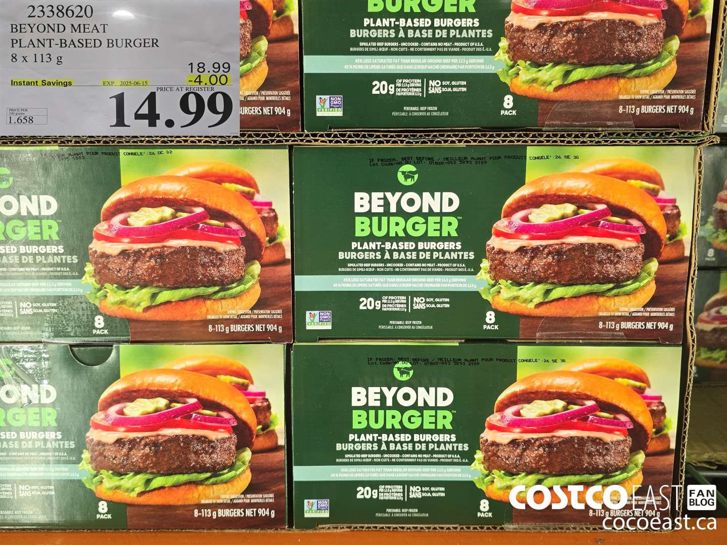 2338620 BEYOND MEAT PLANT-BASED BURGER 8 x 113 G ($4.00 INSTANT SAVINGS EXPIRES ON 2025-06-15) $14.99