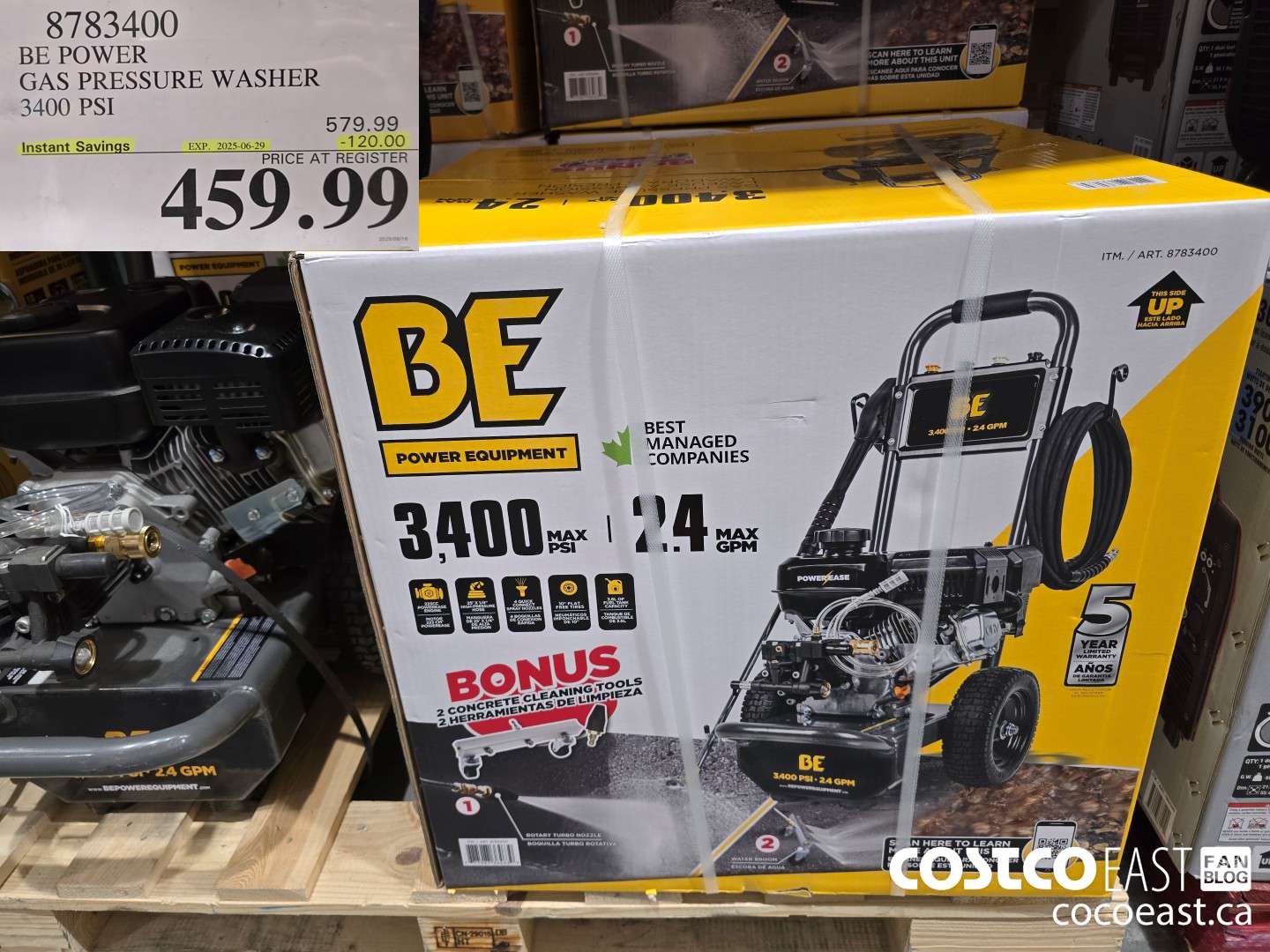 8783400 BE POWER GAS PRESSURE WASHER 3400 PSI ($120.00 INSTANT SAVINGS EXPIRES ON 2025-06-29) $459.99