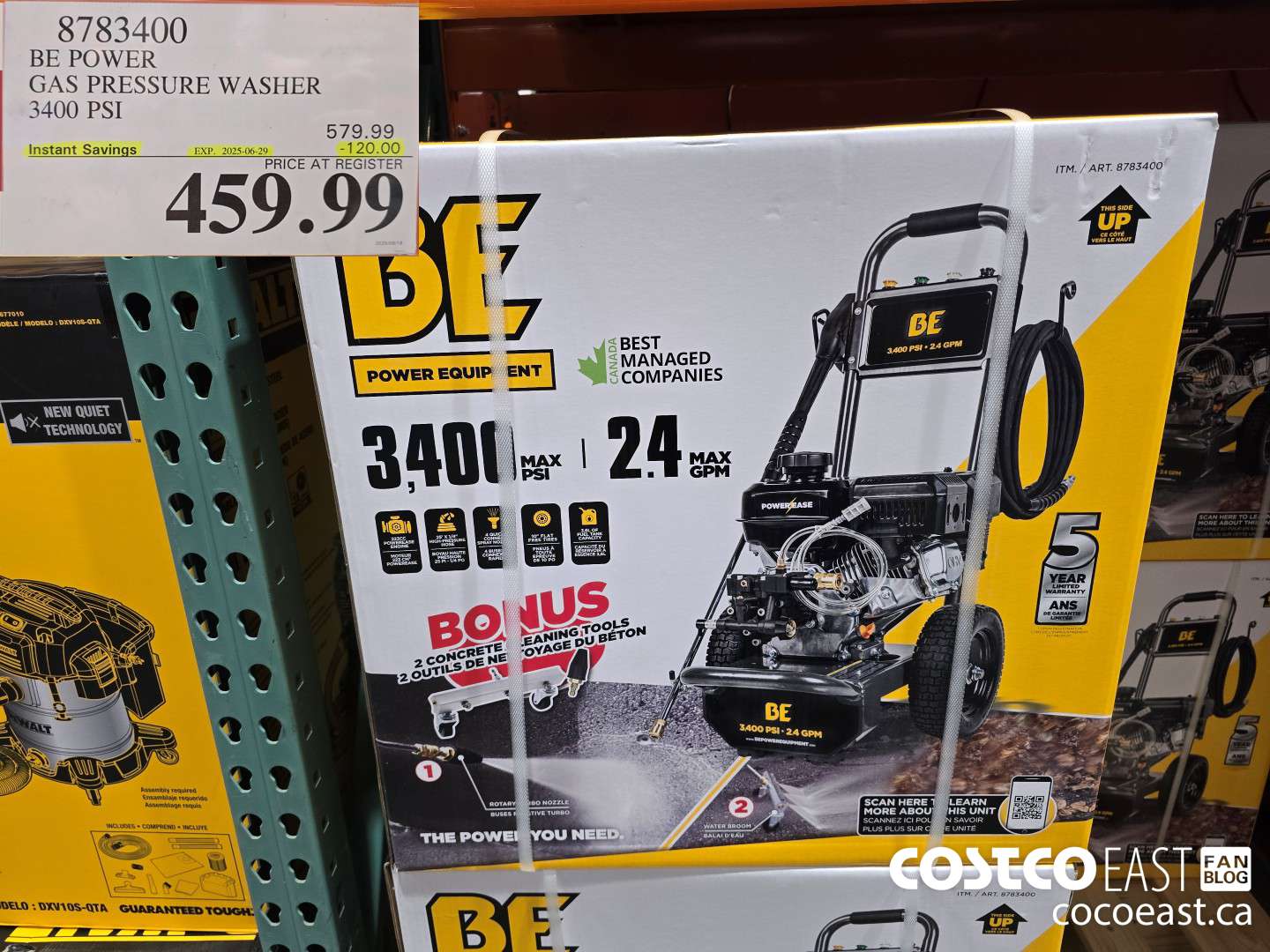 8783400 BE POWER GAS PRESSURE WASHER 3400 PSI ($120.00 INSTANT SAVINGS EXPIRES ON 2025-06-29) $459.99