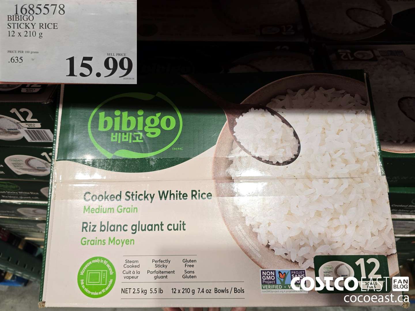 1685578 BIBIGO STICKY RICE 12 x 210 G $15.99