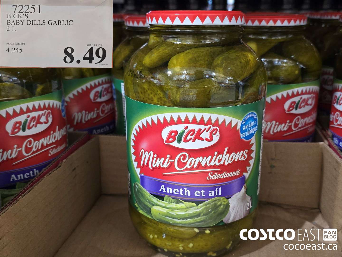 72251 BICK’S BABY DILLS GARLIC 2 L $8.49