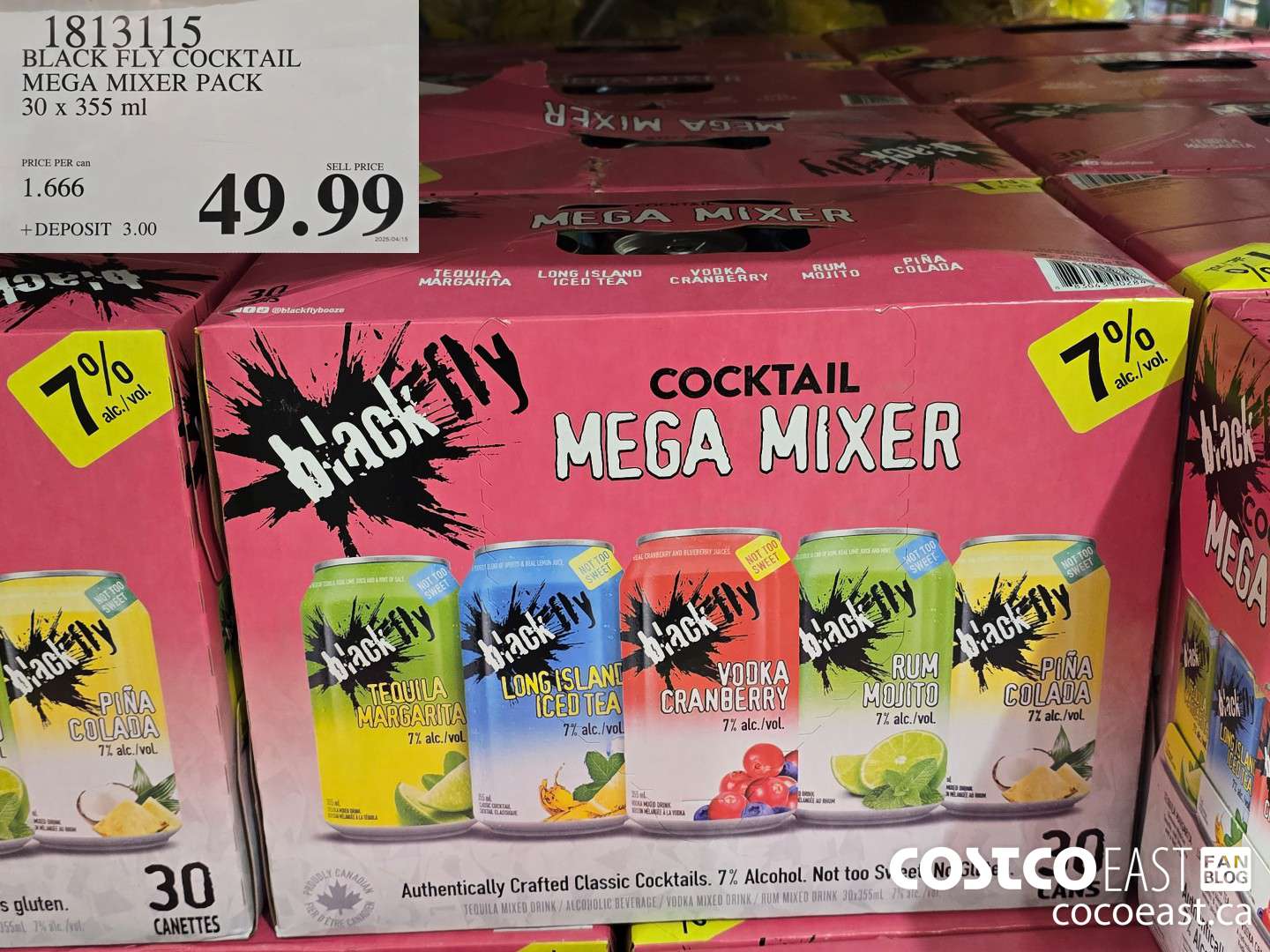 1813115 BLACK FLY COCKTAIL MEGA MIXER PACK 30 x 355 ml $49.99