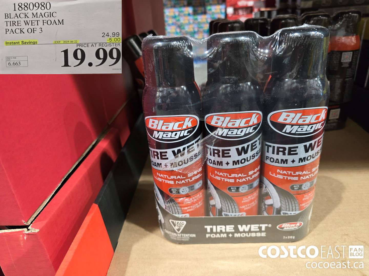 1880980 BLACK MAGIC WET SHINE TIRE FOAM PACK OF 3 x 510 G ($5.00 INSTANT SAVINGS EXPIRES ON 2025-06-22) $19.99