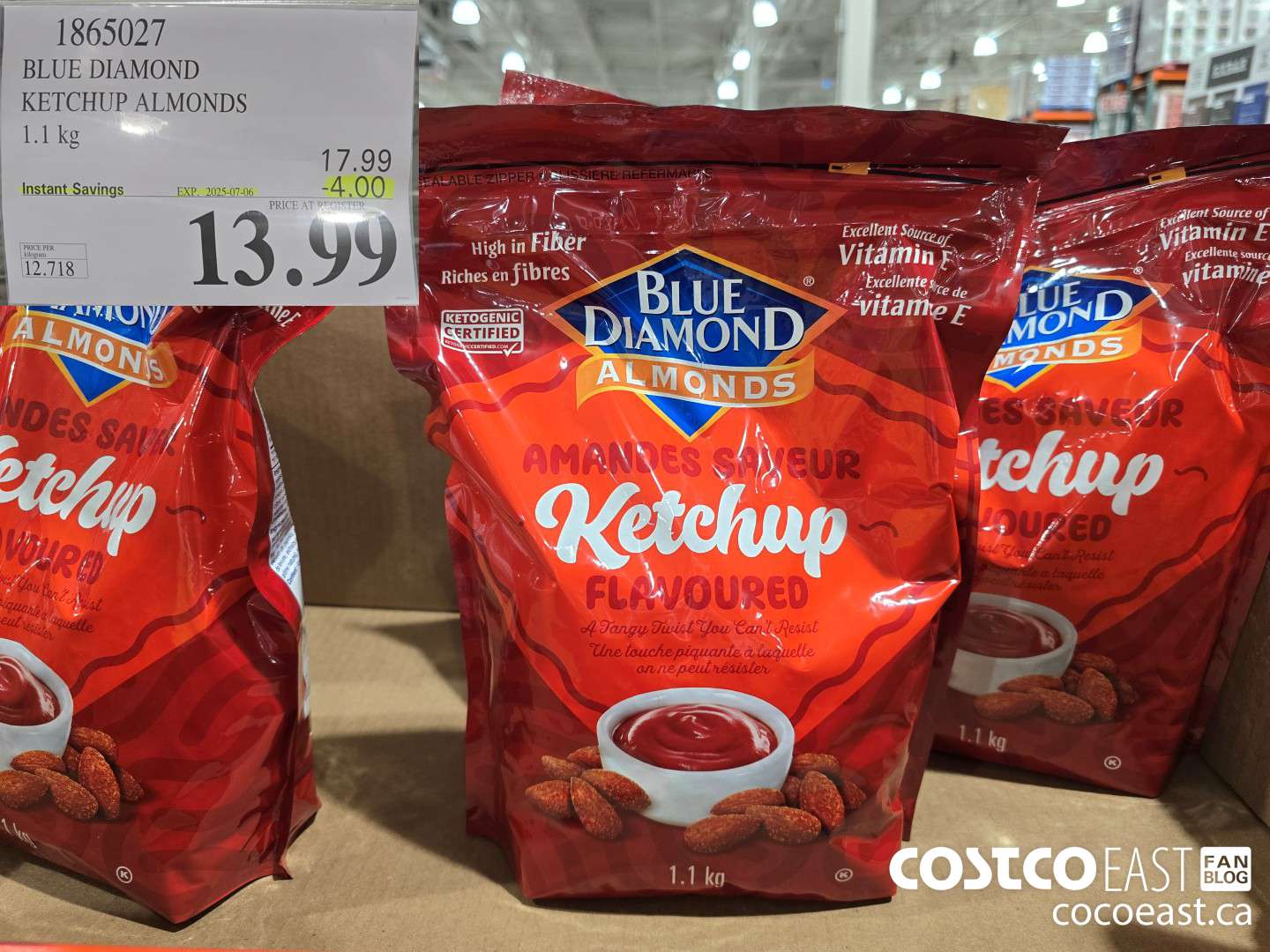1865027 BLUE DIAMOND KETCHUP ALMONDS 1.1 kg ($4.00 INSTANT SAVINGS EXPIRES ON 2025-07-06) $13.99
