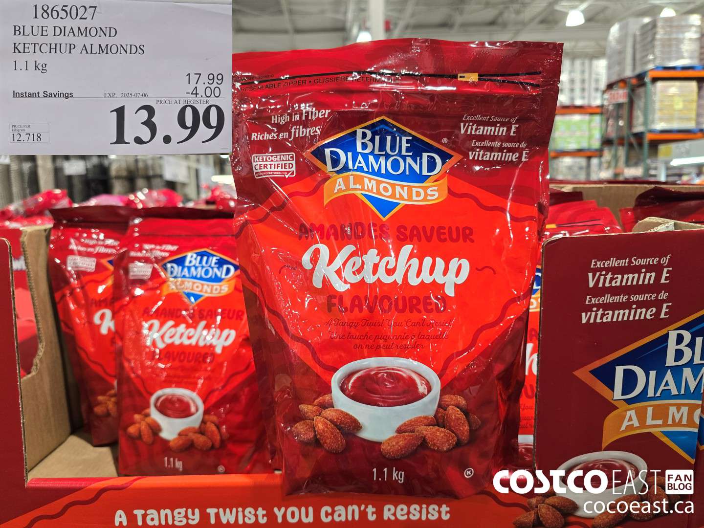 1865027 BLUE DIAMOND KETCHUP ALMONDS 1.1 kg ($4.00 INSTANT SAVINGS EXPIRES ON 2025-07-06) $13.99