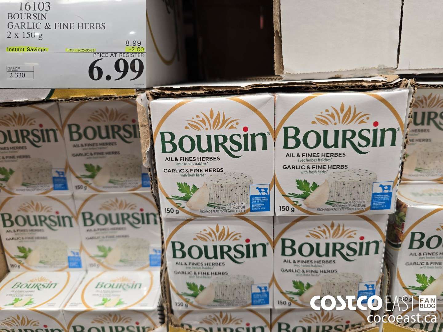 16103 BOURSIN GARLIC & FINE HERBS 2 X 150 G ($2.00 INSTANT SAVINGS EXPIRES ON 2025-06-22) $6.99