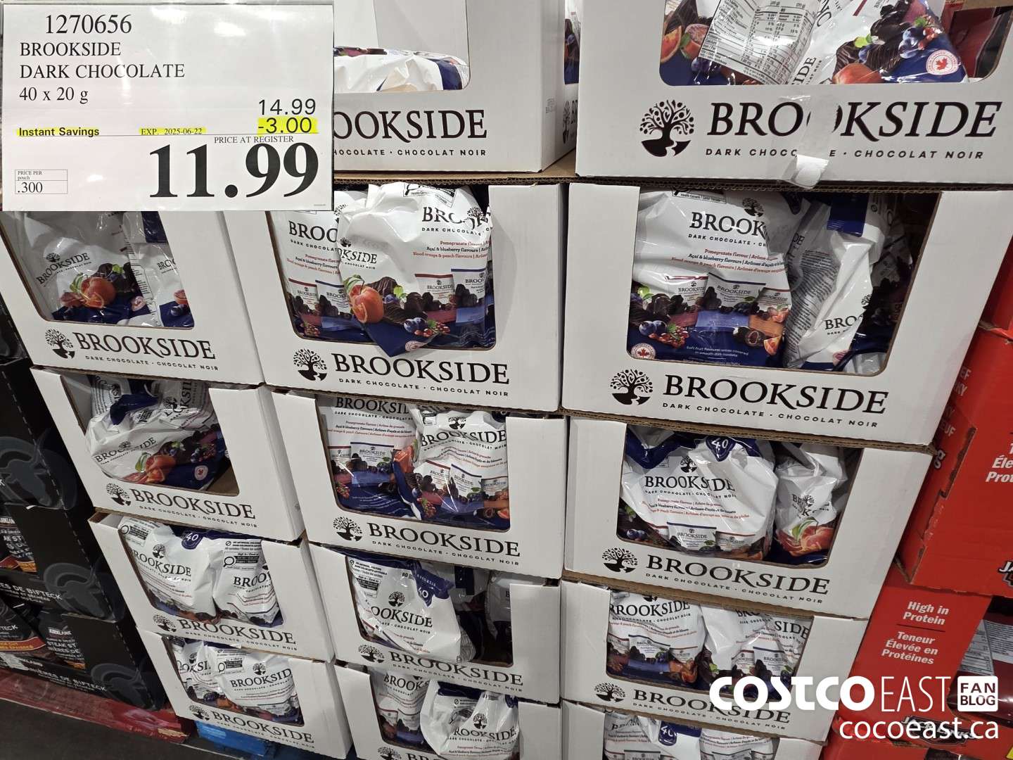 1270656 BROOKSIDE DARK CHOCOLATE 40 x 20 g ($3.00 INSTANT SAVINGS EXPIRES ON 2025-06-22) $11.99