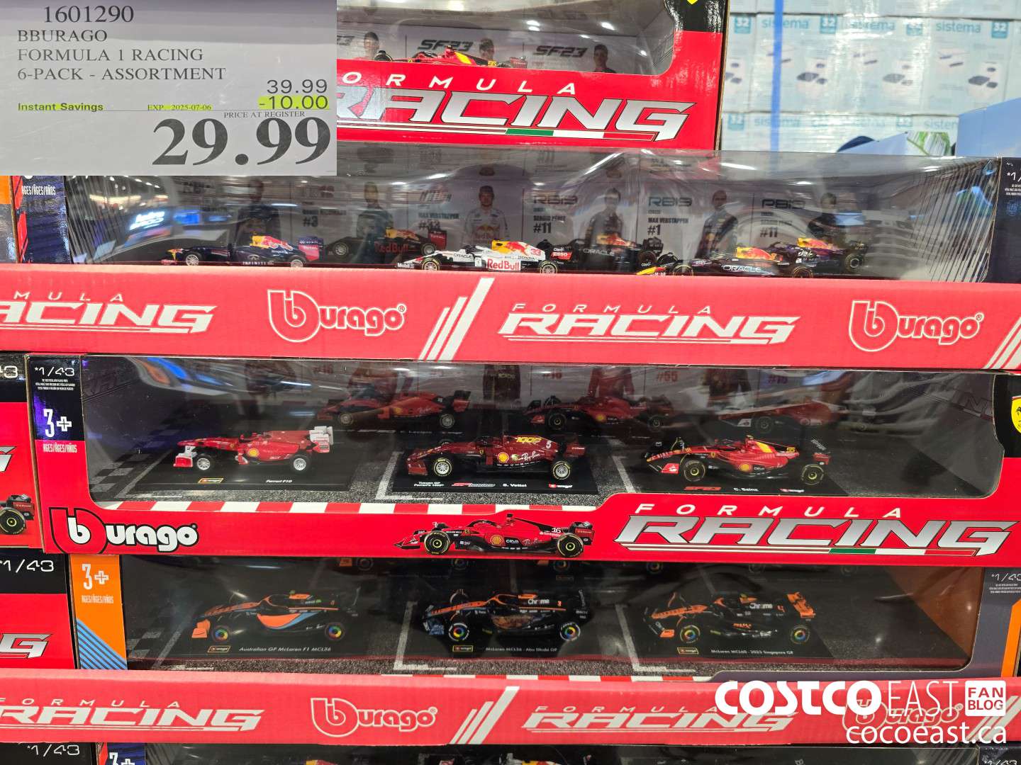 1601290 BURAGO FORMULA 1 RACING 6-PACK - ASSORTMENT ($10.00 INSTANT SAVINGS EXPIRES ON 2025-07-06) $29.99
