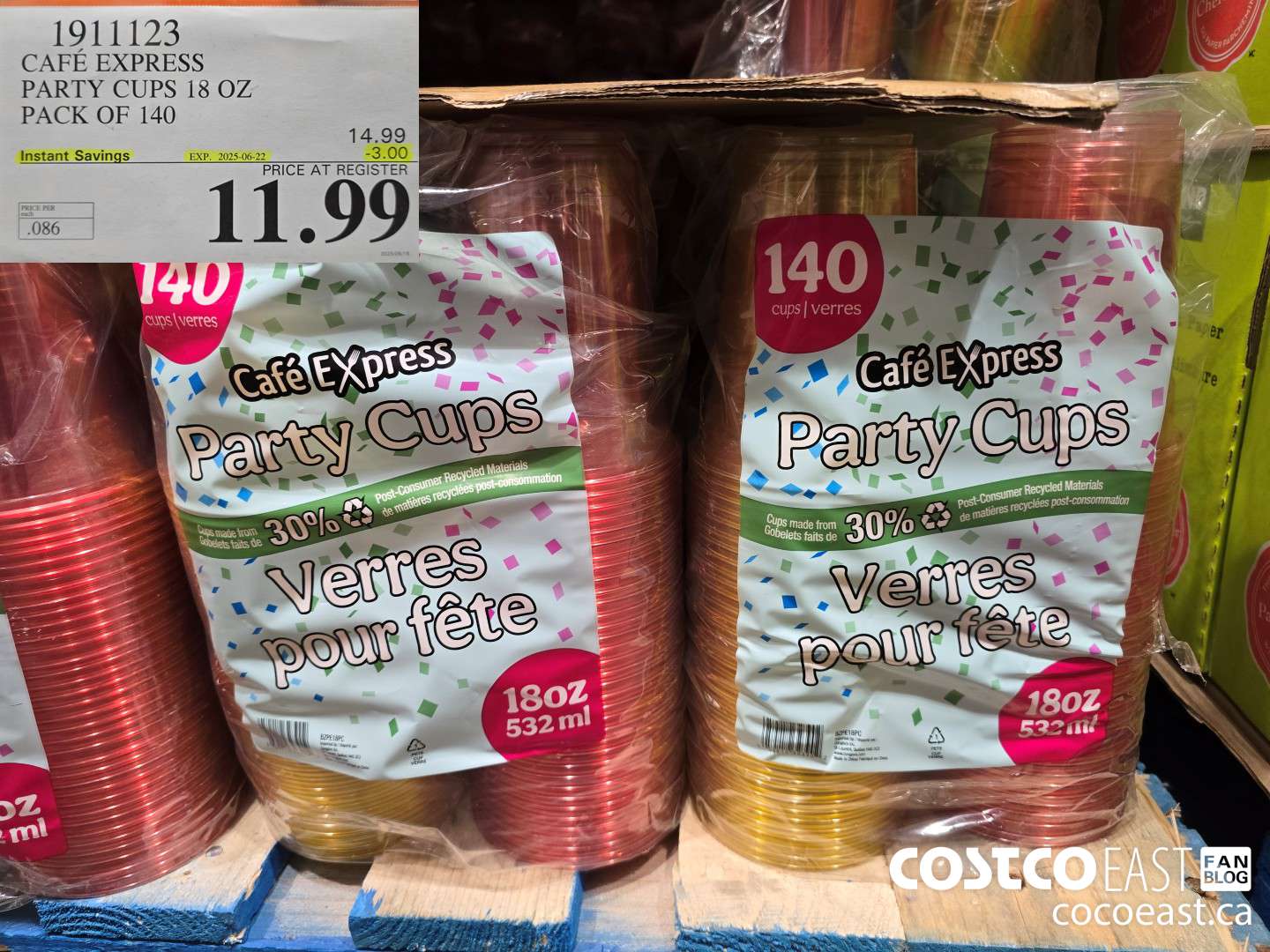 1911123 CAFE EXPRESS PARTY CUPS 18 OZ PACK OF 140 ($3.00 INSTANT SAVINGS EXPIRES ON 2025-06-22) $11.99