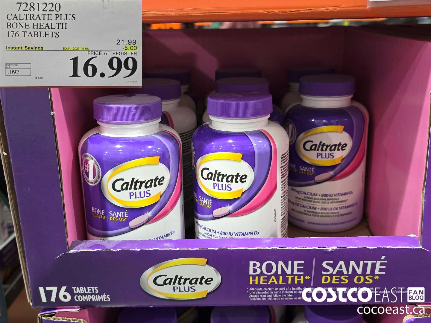 7281220 CALTRATE PLUS CALCIUM SUPPLEMENT 176 TABLETS ($5.00 INSTANT SAVINGS EXPIRES ON 2025-06-08) $16.99