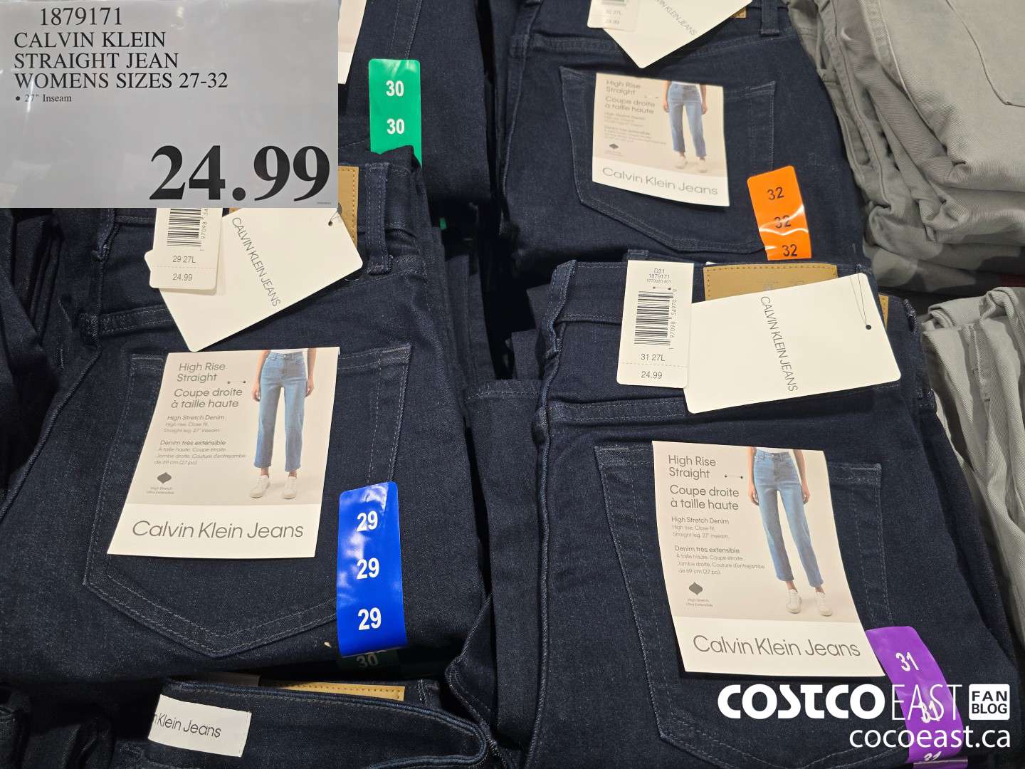 1879171 CALVIN KLEIN STRAIGHT JEAN WOMENS SIZES 27-32 $24.99