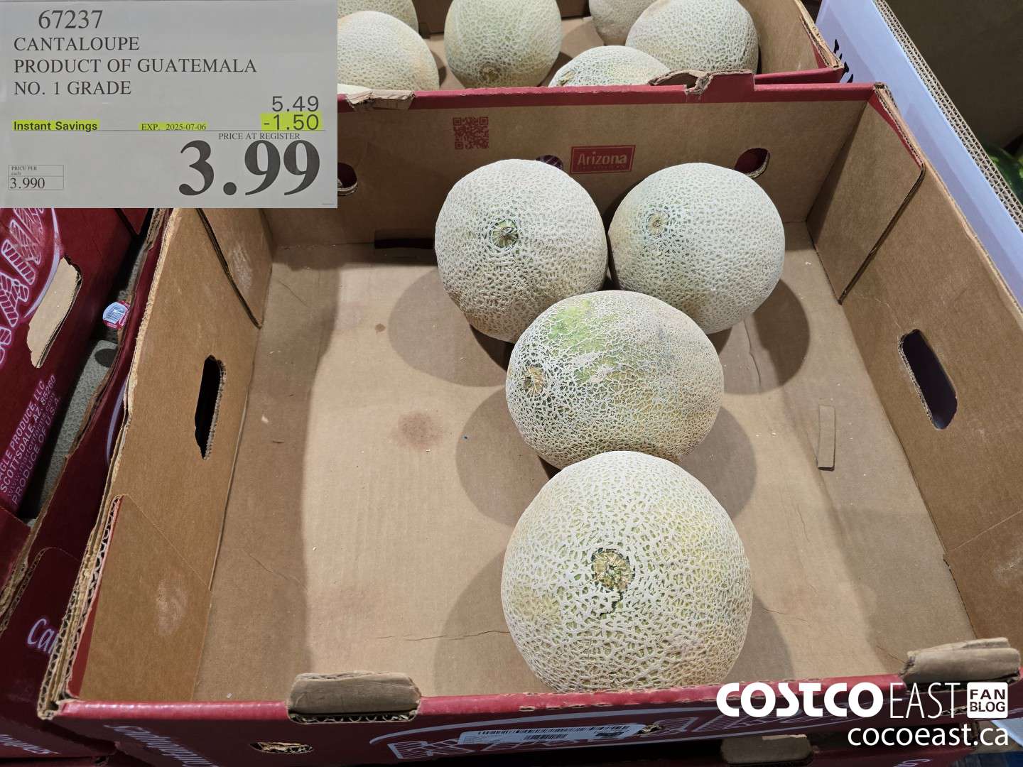 67237 CANTALOUPE PRODUCT OF USA NO. 1 GRADE 20245-07-06 ($1.50 INSTANT SAVINGS) $3.99