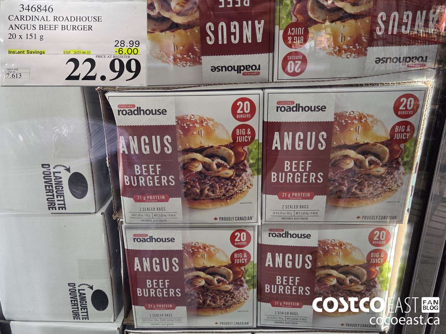 346846 CARDINAL ROADHOUSE ANGUS BEEF BURGER 20 X 151 G ($6.00 INSTANT SAVINGS EXPIRES ON 2025-06-22) $22.99