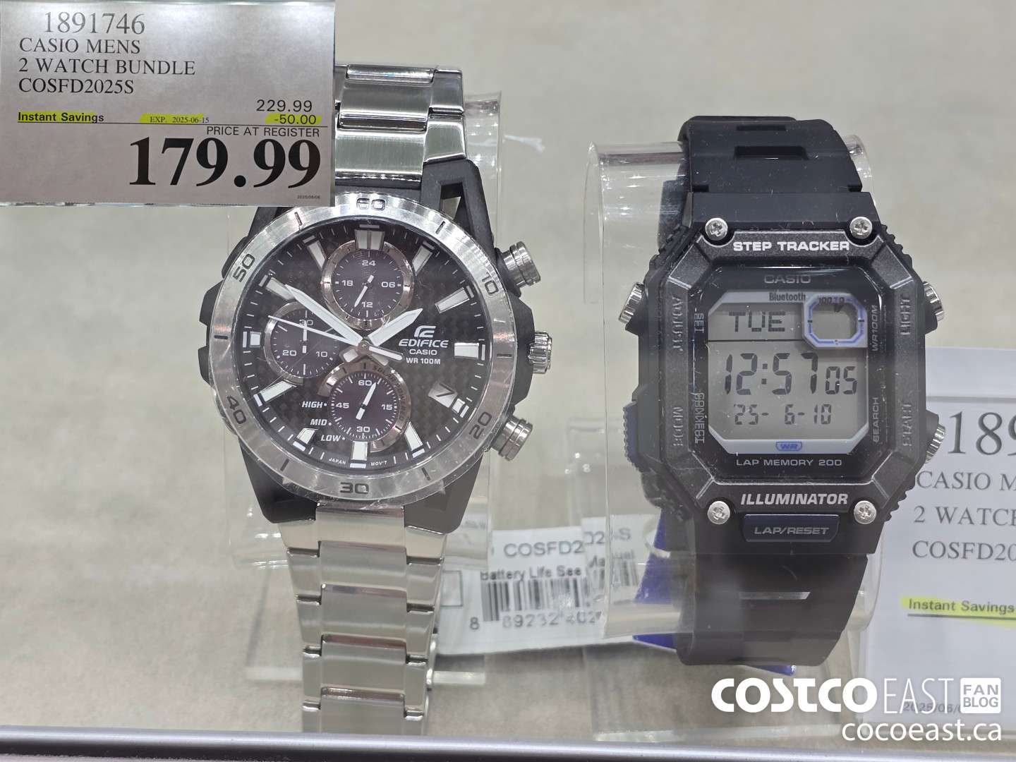 1891746 CASIO MENS 2 WATCH BUNDLE COSFD2025S ($50.00 INSTANT SAVINGS EXPIRES ON 2025-06-15) $179.99