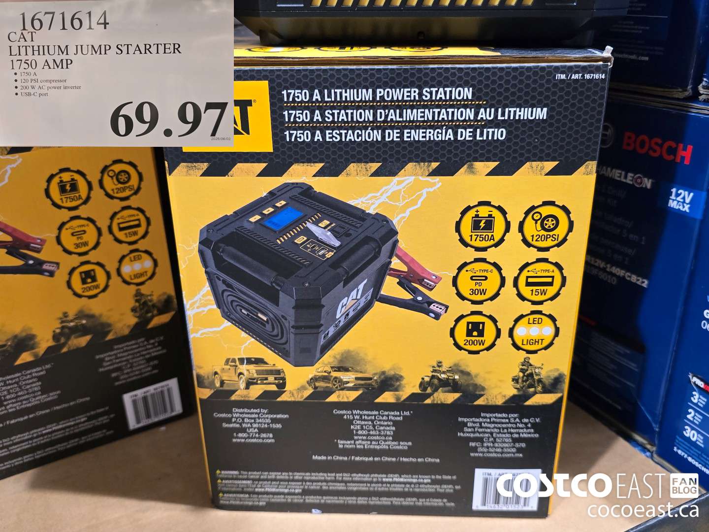 1671614 CAT LITHIUM JUMP STARTER 1750 AMP $69.97