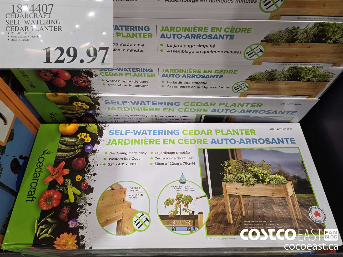 1874407 CEDARCRAFT SELF-WATERING CEDAR PLANTER $129.97