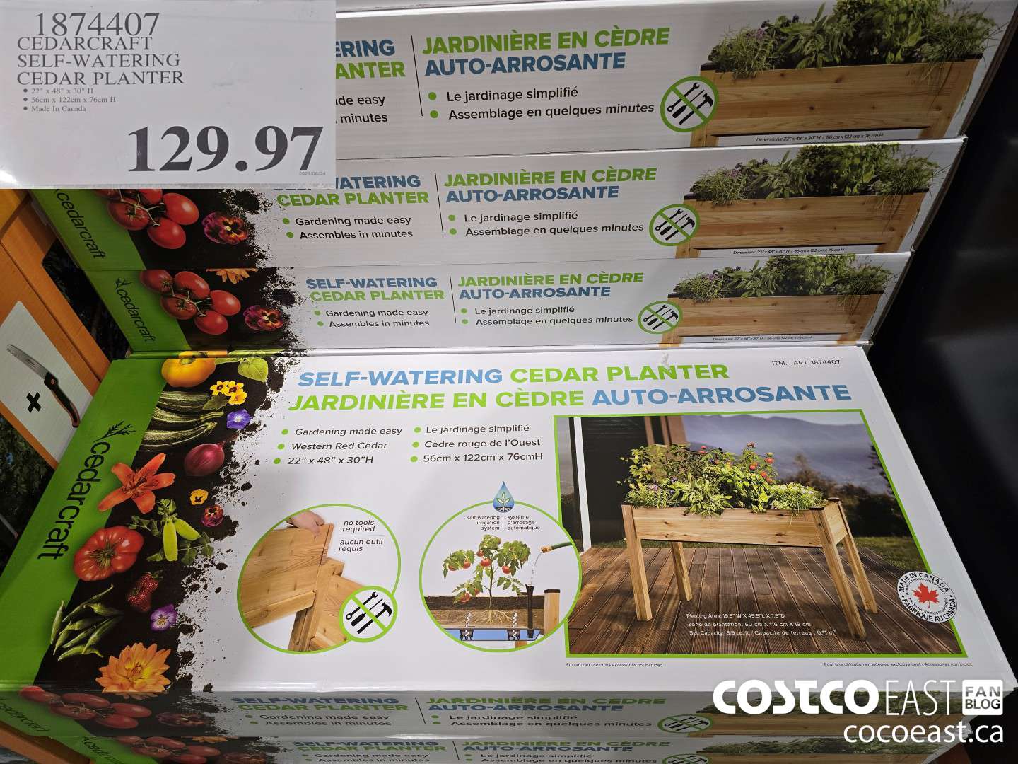 1874407 CEDARCRAFT SELF-WATERING CEDAR PLANTER $129.97