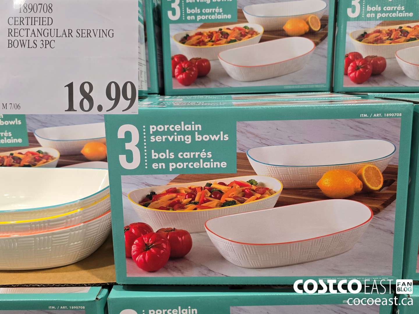 1890708 CERTIFIED RECTANGULAR SERVING BOWLS 3PC $18.99