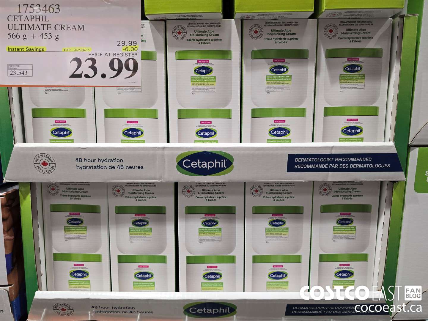 1753463 CETAPHIL ULTIMATE CREAM 566 g + 453 G ($6.00 INSTANT SAVINGS EXPIRES ON 2025-06-15) $23.99