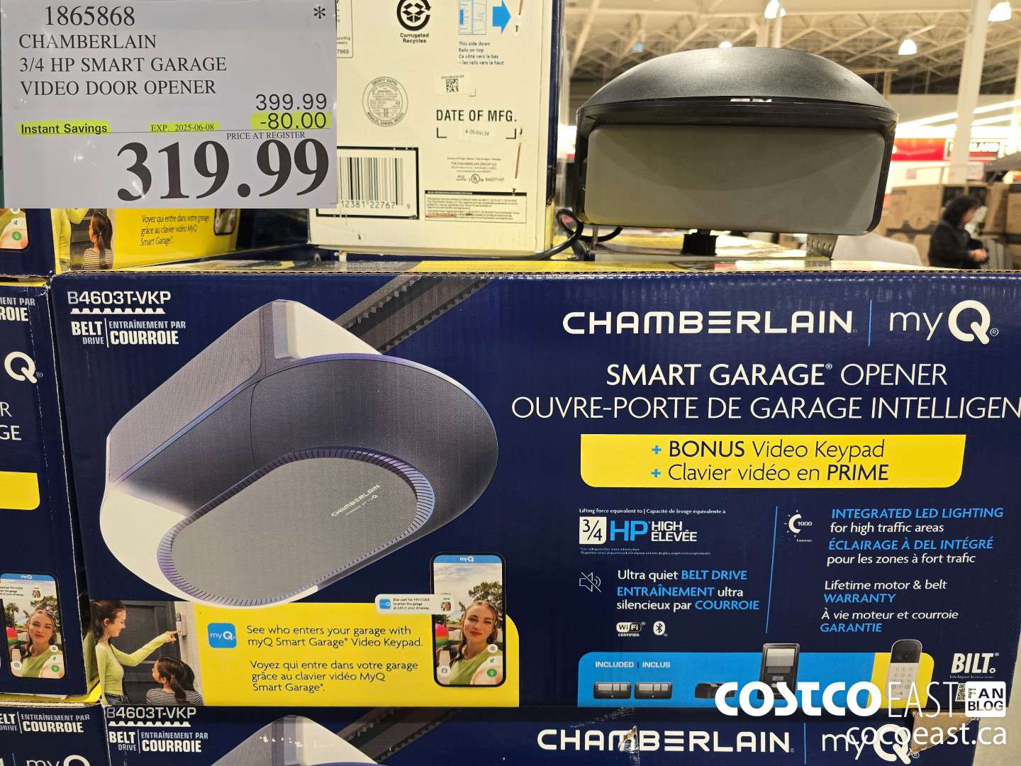 1865868 CHAMBERLAIN 3/4 HP SMART GARAGE VIDEO DOOR OPENER ($80.00 INSTANT SAVINGS EXPIRES ON 2025-06-08) $319.99