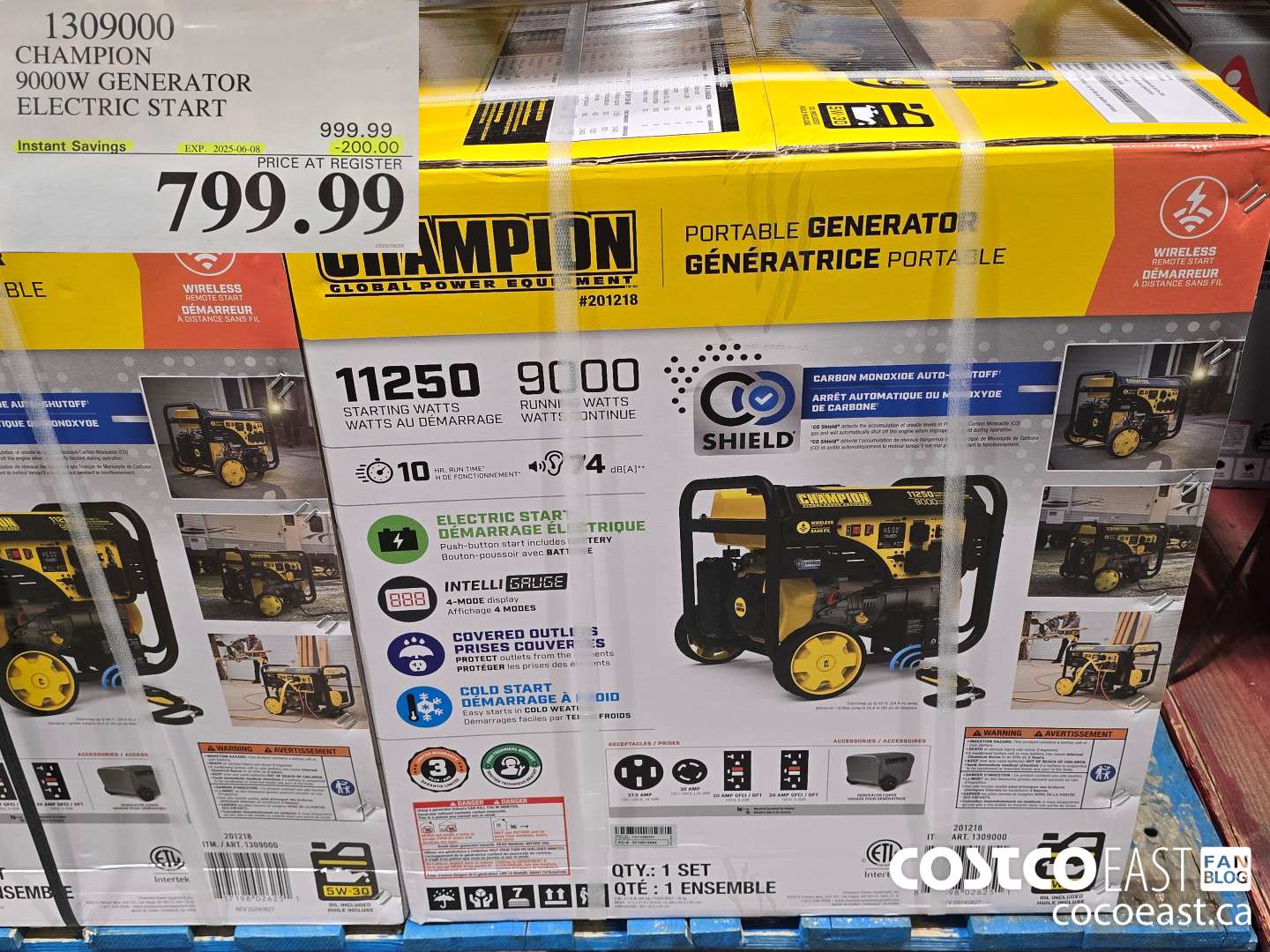 1309000 CHAMPION 9000W GENERATOR ELECTRIC START ($200.00 INSTANT SAVINGS EXPIRES ON 2025-06-08) $799.99