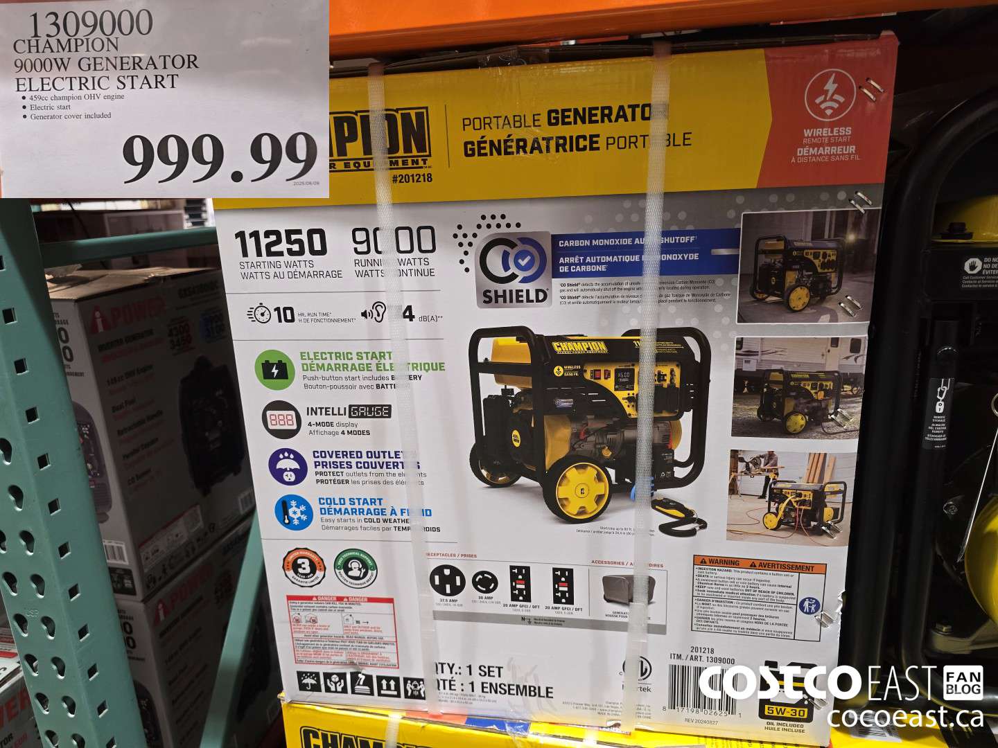 1309000 CHAMPION 9000W GENERATOR ELECTRIC START $999.99