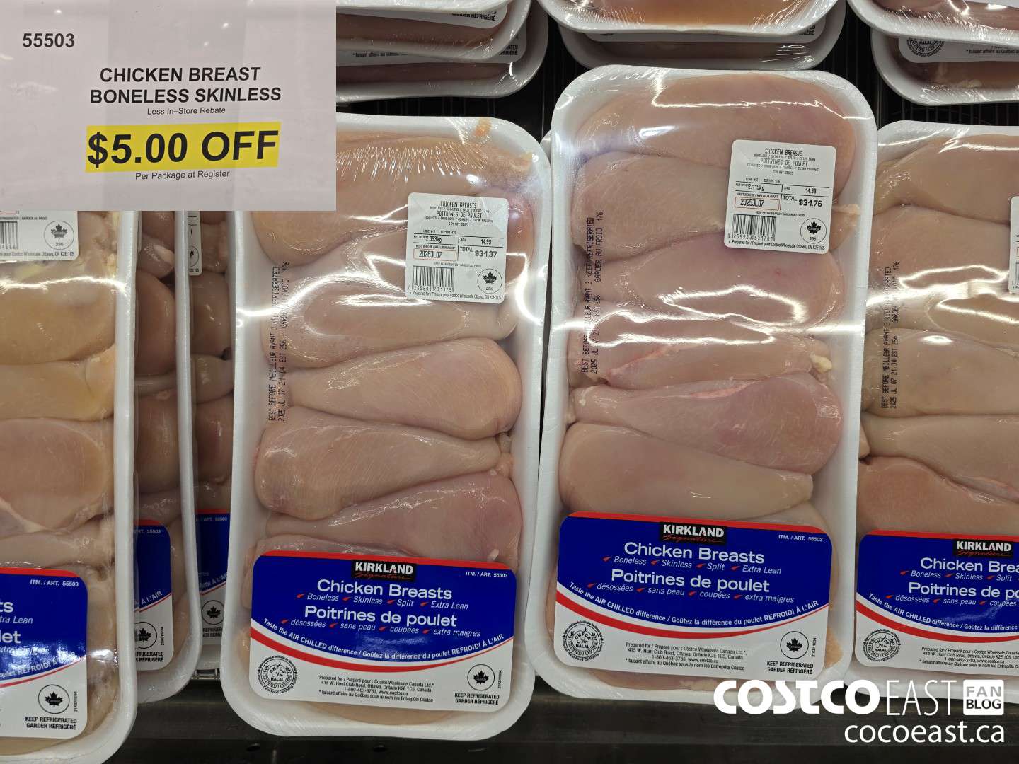 55503 CHICKEN BREASTS BONELESS SKINLESS ($5.00 INSTANT SAVINGS)
