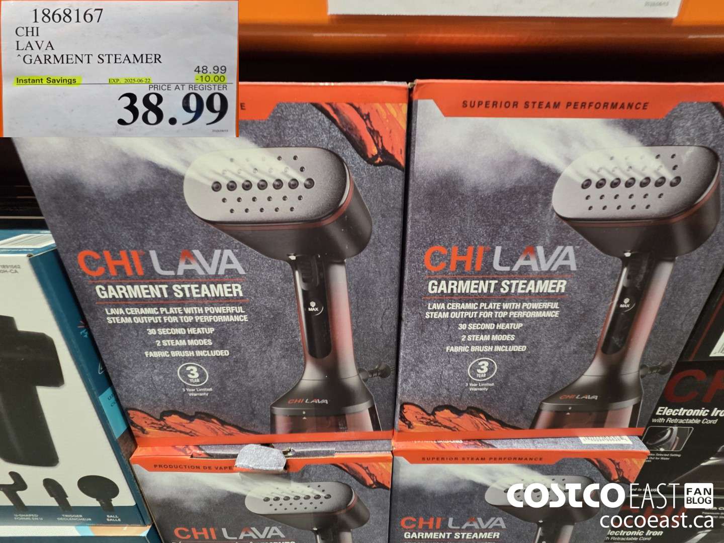 1868167 CHI LAVA GARMENT STEAMER ($10.00 INSTANT SAVINGS EXPIRES ON 2025-06-22) $38.99