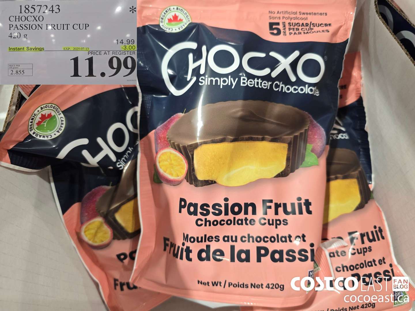 1857243 CHOCXO PASSION FRUIT CUP 420 G ($3.00 INSTANT SAVINGS EXPIRES ON 2025-07-13) $11.99