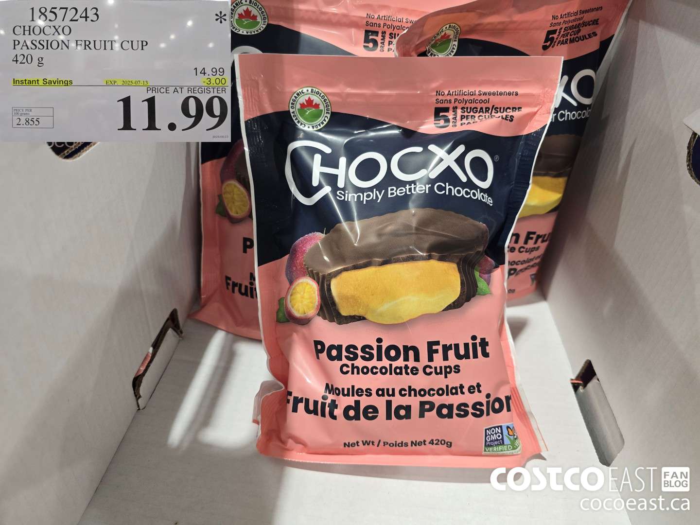 1857243 CHOCXO PASSION FRUIT CUP 420 G ($3.00 INSTANT SAVINGS EXPIRES ON 2025-07-13) $11.99