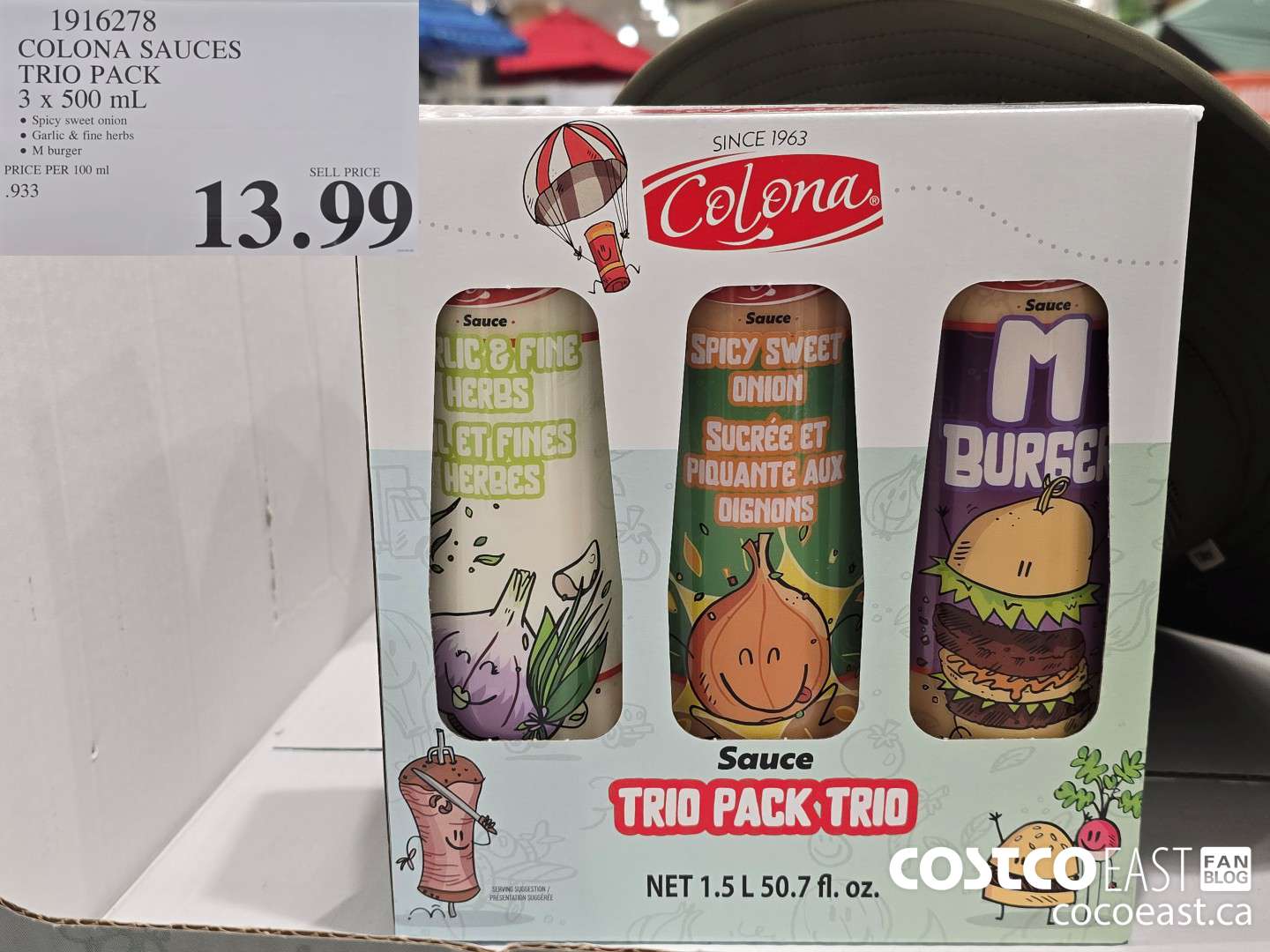 1916278 COLONA SAUCES TRIO PACK 3 x 500 mL $13.99