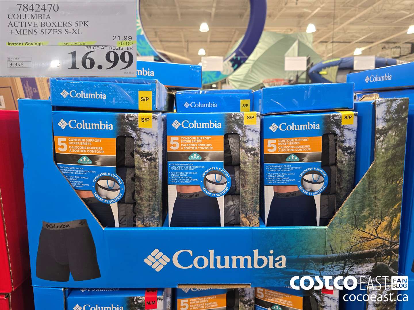 7842470 COLUMBIA ACTIVE BOXERS 5PK +MENS SIZES S-XL ($5.0 INSTANT SAVINGS EXPIRES ON 2025-06-08) $16.99