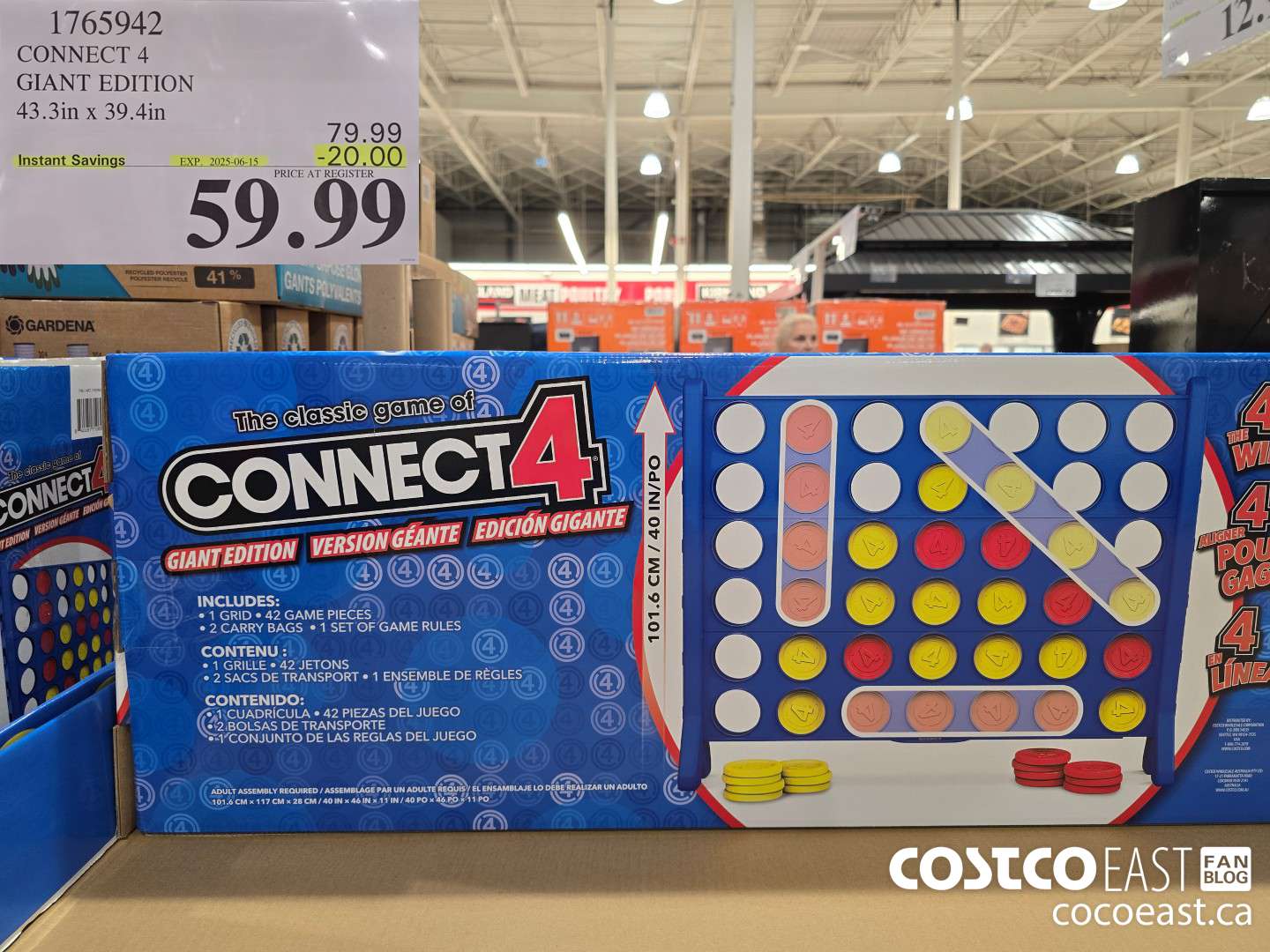 1765942 CONNECT 4 GIANT EDITION 43.3 IN X 39.4IN ($20.00 INSTANT SAVINGS EXPIRES ON 2025-06-15) $59.99