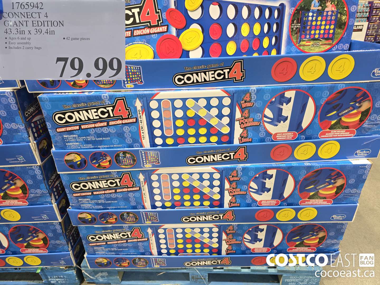 1765942 CONNECT 4 GIANT EDITION 43.3 IN X 39.4IN $79.99
